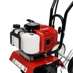 Garden Tiller 52CC Single Cylinder Petrol Engine 1700W 2 Stroke Lawn Cultivator Rotovator Soil with Oil Mixing Bottle