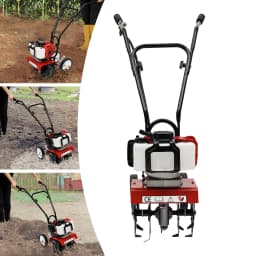 Garden Tiller 52CC Single Cylinder Petrol Engine 1700W 2 Stroke Lawn Cultivator Rotovator Soil with Oil Mixing Bottle