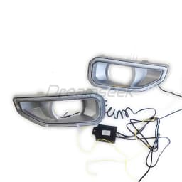LED DRL Daytime Running Light for Jeep Wrangler JL 2018+ Auto Driving W/ Yellow Turn Signal Light Front Bumper Fog Lamp Daylight