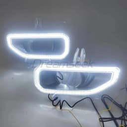 LED DRL Daytime Running Light for Jeep Wrangler JL 2018+ Auto Driving W/ Yellow Turn Signal Light Front Bumper Fog Lamp Daylight