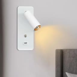 Minimalist Wall Lamp, Reading Light Bedside 3000K Warm White Light USB Interface