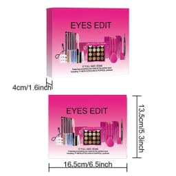 Eye Makeup Kit Professional Eyes Make Up Kits Mascara Eyeshadow Palette Eyelash Curler Brow Stamp Stencil Eyeshadow Brush Kit