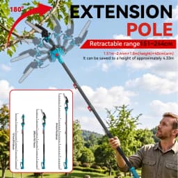 ONEVAN Brushless Telescoping Pole Electric Chainsaw 8inch 6inch 30mm Pruning Shears 4IN1 Garden Tool For Makita 18V Battery Pin