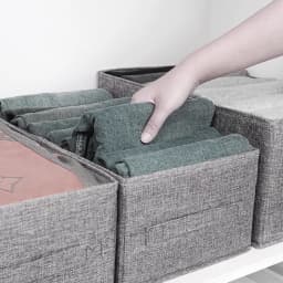 Livingandhome Foldable Fabric Clothes Jeans Storage Organizer