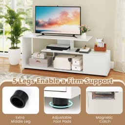 GOFLAME TV Stand for TVs up to 55” 3-Tier Media Console Table w/Storage-White