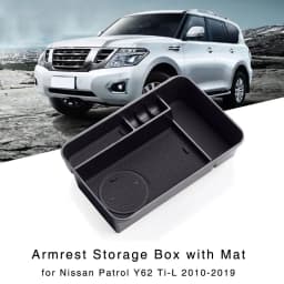 Armrest Storage Box for Nissan Patrol Y62 Ti-L 2010 2011 2012 2013 2014 2015 2016 2017 2018 2019 2020 Central Console Holde Tray