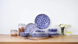 vancasso 12/24/36 Piece Chinese Blue and White Porcelain Plate Set Tableware Set with 4PCS Dinner Plate/Dessert Plate/Ceral Bowl