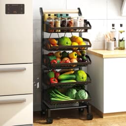 5-Tier Kitchen Trolley, 42cm W x 32cm D x 105cm H
