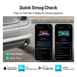 TOPDON CarPal OBD2 Code Reader Scanner Car Health Check Smog Check Battery Test Full System Scan 6 Reset Services OBD2 Scanner
