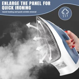 Electric Iron Portable Steam Iron, Non-Stick Stainless Soleplate, Temperature Regulation | Automatic Cleaning | Spray Functions
