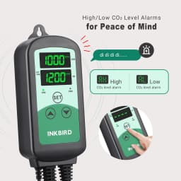 INKBIRD ICC-510 Digital CO2 Controller & Monitor Air Quality with 2 Outlets CO2 Generator For Greenhouse Grow Tent Indoor Use