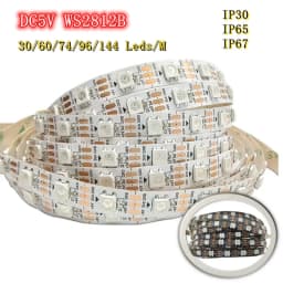 1/5m 5V WS2812 12V WS2815 LED Strip 30/60/74/96/144 LEDs/m Addressable IC Pixel 5050 RGB Lights Tape IP30/65/67 Magic Neon Bar