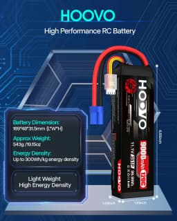HOOVO 3S 11.1 V Lipo Battery EC5 Plug 9000 mAh 120C Soft Case RC Battery for RC Truck Car Heli Plane Rock Crawler Airplane Boat