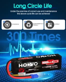 HOOVO 3S 11.1 V Lipo Battery EC5 Plug 9000 mAh 120C Soft Case RC Battery for RC Truck Car Heli Plane Rock Crawler Airplane Boat