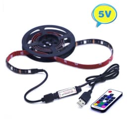 1-5M 5V SMD 5050 USB RGB LED Strip Light With Remote Controller Not Waterproof Led Light USB Tape TV Backlight