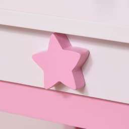 HOMCOM Unicorn-Designed Girls Dressing Table with Mirror for Toddles Girls Age 3-6 Years, Acrylic Mirror, Pink and White