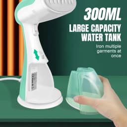 Clothes Steamer: 30s Quick Preheat, 300ml Tank & 7-Hole Steam for All Fabrics (Travel-Friendly)