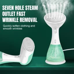 Clothes Steamer: 30s Quick Preheat, 300ml Tank & 7-Hole Steam for All Fabrics (Travel-Friendly)