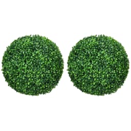 HOMCOM Set of 2 Artificial Topiary Balls Indoor Outdoor Faux Boxwood Balls