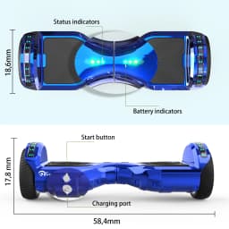 Hoverboard with Seat EVERCROSS PLUS XP9 - 6.5", Bluetooth, LED Lights, 4Ah Battery, Max Speed 15 km/h, Hoverkart for Kids