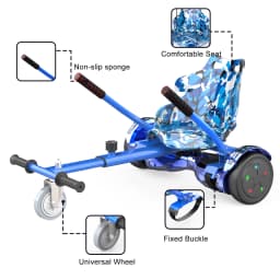 Hoverboard with Seat EVERCROSS PLUS XP9 - 6.5", Bluetooth, LED Lights, 4Ah Battery, Max Speed 15 km/h, Hoverkart for Kids