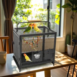 Portable Bird Cage Playpen Travel Carrier with Hammock And Toy Removable Tray for Small Pets - Outdoor And Indoor Use