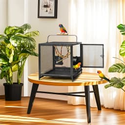 Portable Bird Cage Playpen Travel Carrier with Hammock And Toy Removable Tray for Small Pets - Outdoor And Indoor Use