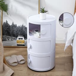 Round Multi-tiered Drawer Storage Unit Organizer for Bedrooms, Living Rooms, Kitchens, Bathrooms