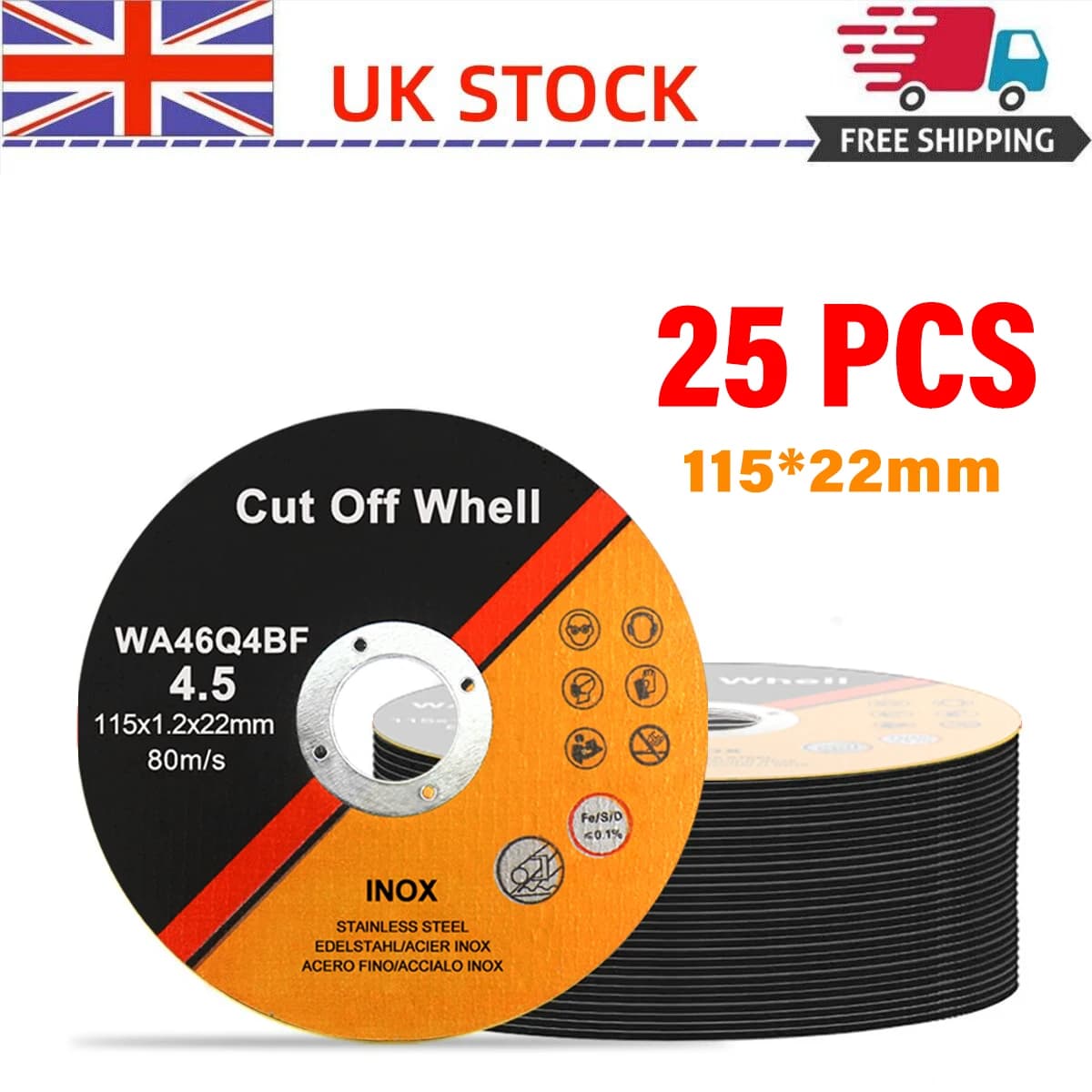 25X 115MM METAL CUTTING BLADE DISC 4.5" STAINLESS STEEL ANGLE GRINDER THIN 1.2MM