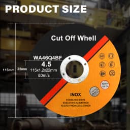 25X 115MM METAL CUTTING BLADE DISC 4.5" STAINLESS STEEL ANGLE GRINDER THIN 1.2MM