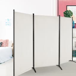 GOFLAME 3 Panel Folding Room Divider Paravent Partition Privacy Screen Seperator-White