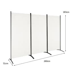 GOFLAME 3 Panel Folding Room Divider Paravent Partition Privacy Screen Seperator-White