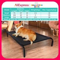 Elevated Pet Cot with Thick Breathable Mesh Puppy Beds 15/25/35kg Max Capacity
