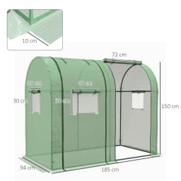 Tomato Greenhouse with 2 Roll-Up Doors, Portable Green House, 185 X 94 X 150cm