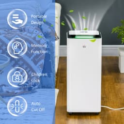 HOMCOM 16L/Day Protable Quiet Air Dehumidifier with Purifier, Timer, 5 Modes