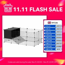 PawHut DIY Small Animal Cage w/ Elevated Huts for Guinea Pigs, Rabbits
