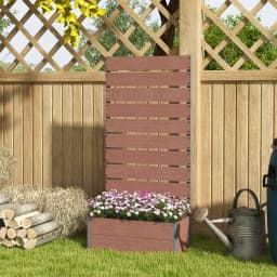 Garden Planter with Trellis for Vine Climbing Plants, Flowers, Herbs, Brown