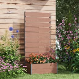 Garden Planter with Trellis for Vine Climbing Plants, Flowers, Herbs, Brown