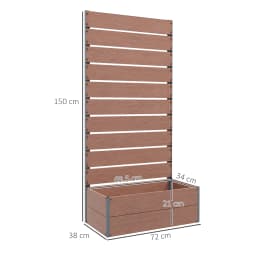 Garden Planter with Trellis for Vine Climbing Plants, Flowers, Herbs, Brown