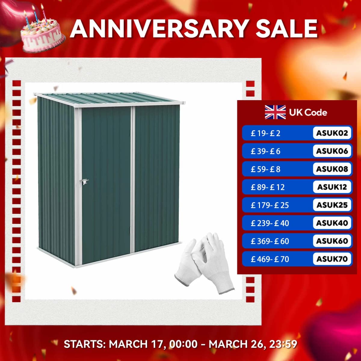 Outdoor Storage Shed Steel Garden Shed W/ Lockable Door for Garden, Brown