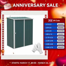 Outdoor Storage Shed Steel Garden Shed W/ Lockable Door for Garden, Brown