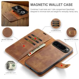 2 in 1 Detachable Cards Solt Wallet Leather Phone Case For Google Pixel 9 Pro XL 8A 7 7A 6 6A Magnetic Removable Bag Book Cover