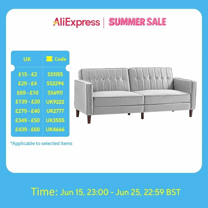 HOMCOM Convertible Sofa Futon Velvet-Touch Tufted Couch Sofa Bed