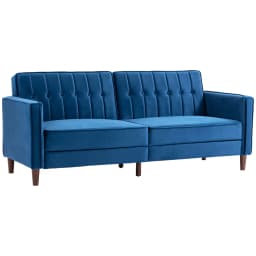 HOMCOM Convertible Sofa Futon Velvet-Touch Tufted Couch Sofa Bed