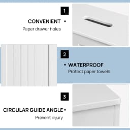 White Compact Shaker Wooden Bathroom Storage Unit, Undersink Toilet Roll Paper Cabinet, Weatherproof Engineered Wood Multi-Purpose Cleaning Tidy Box 14×27×35cm