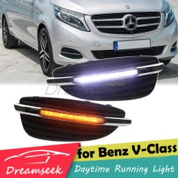 LED Daytime Running Light for Mercedes-Benz V-Class V260 V250 2016-2018 DRL Daylight Driving Fog Lamp with Turn Signal Headlight