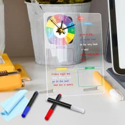 Dry Erase Calendar Vertical Desk Note Board Clear Desk Planner Board Acrylic Desk Reminder Board With Clock Creative For