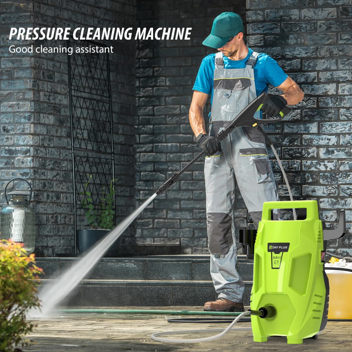 DayPlus High Pressure Washer, Electric Washer Gun 200Bar/3000PSI , 3000W Jet Washer Cleaner for Patios, Cars Driveway & Garden