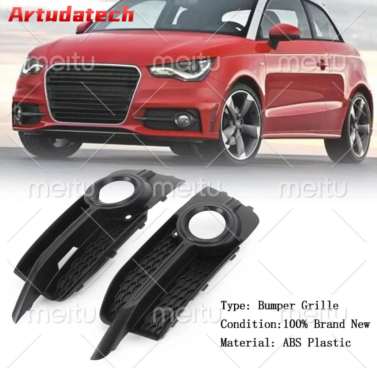 Artudatech 2PCS Front Bumper Fog Light Cover Grille Fit for Audi A1 8X S-Line 2011-2014