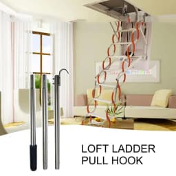 Attic Loft Ladder Pull Down Hook Stainless steel Attic Ladder Pull Cord Garage Door Pull Hook For House Ladder